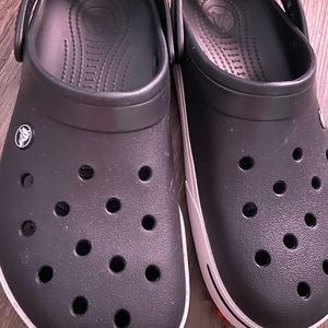 Black platform crocs